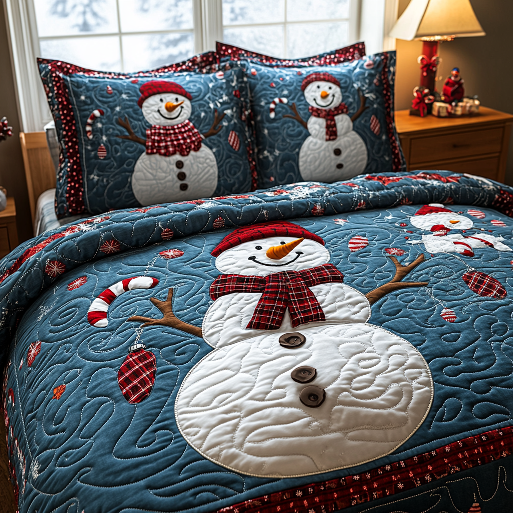 Christmas Snowman TAI041124260 Quilt Bedding Set