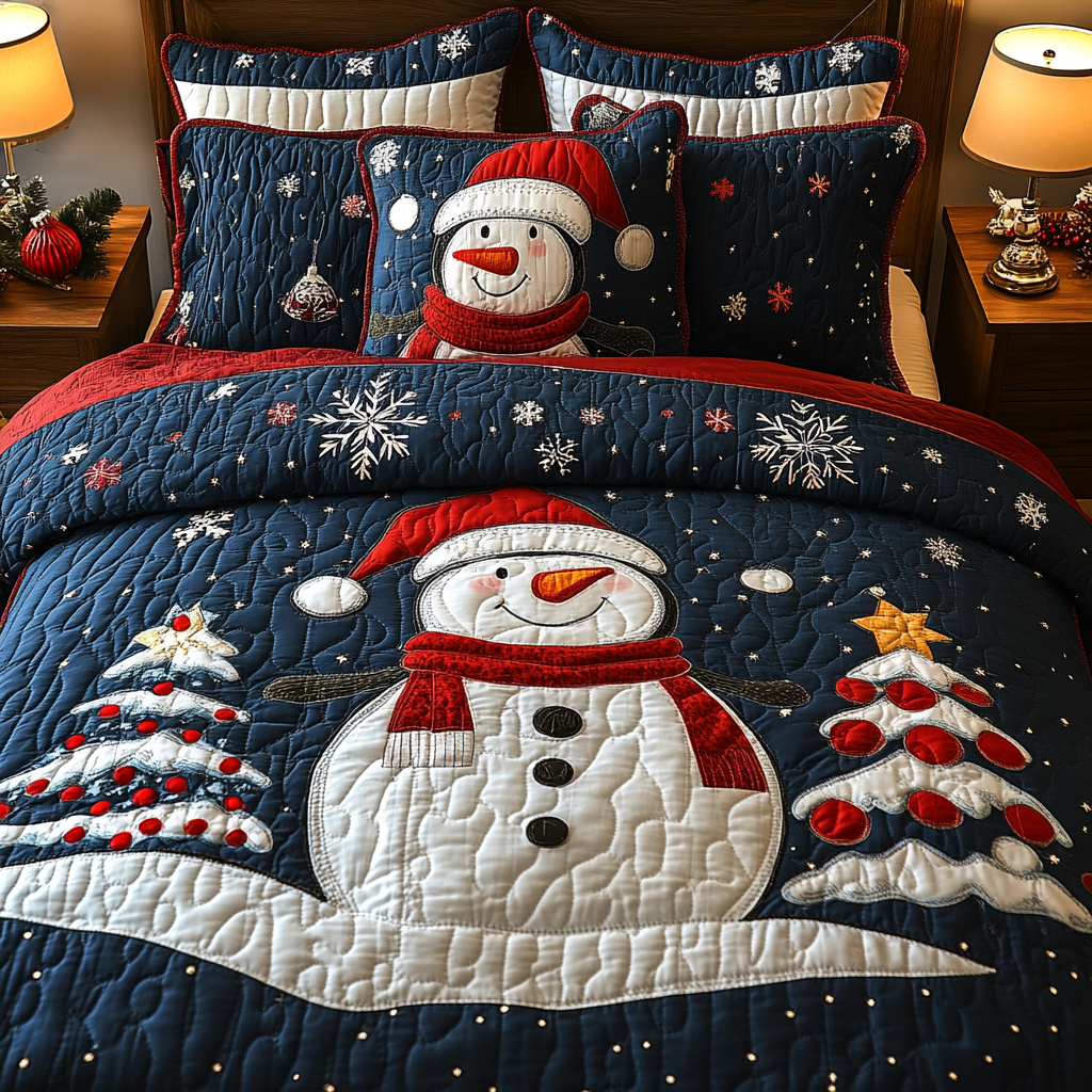 Christmas Snowman TAI041124304 Quilt Bedding Set