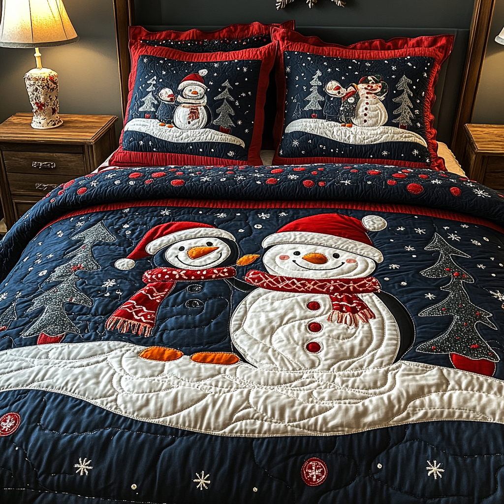 Christmas Snowman TAI041124305 Quilt Bedding Set