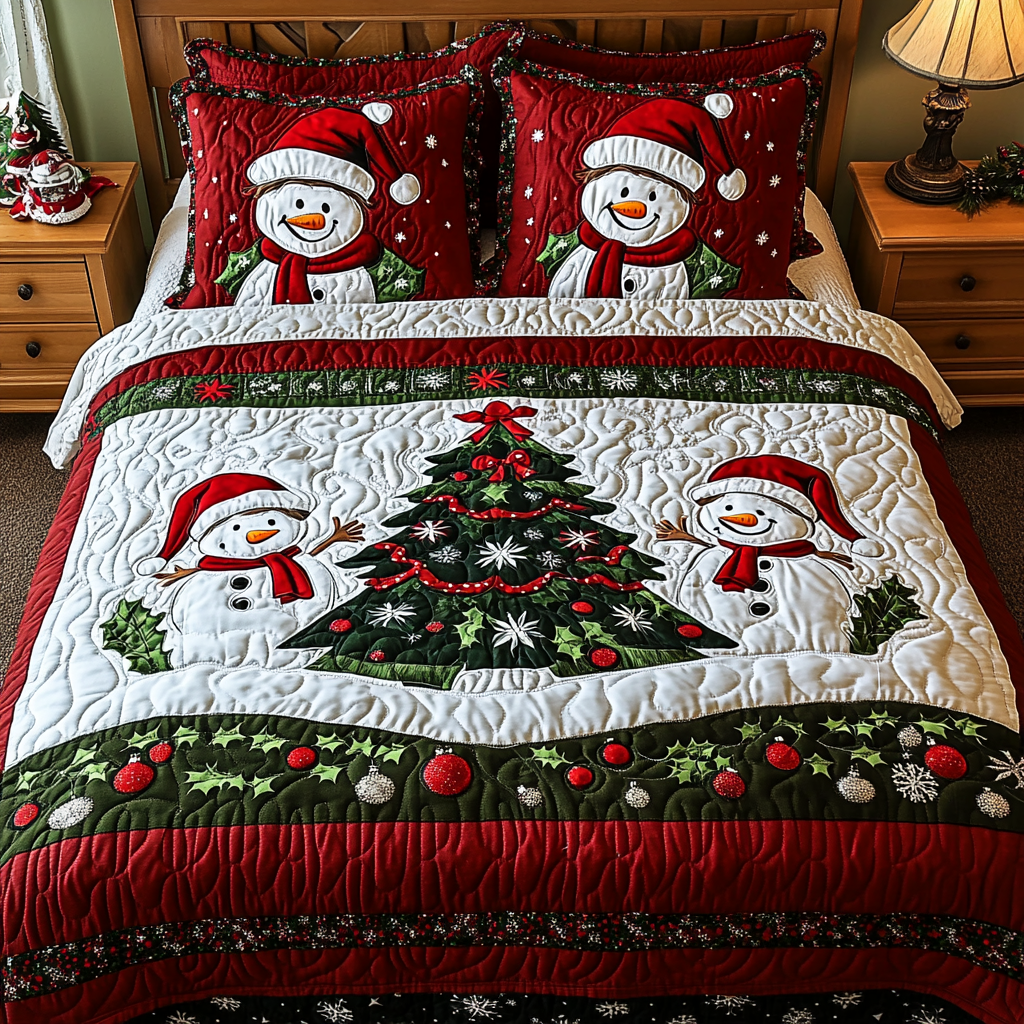 Christmas Snowman TAI061124122 Quilt Bedding Set