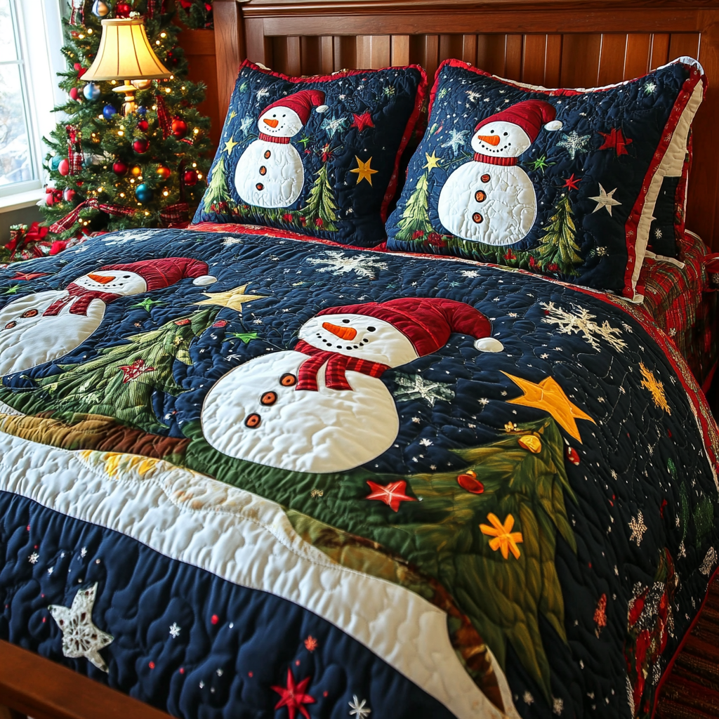 Christmas Snowman TAI061124124 Quilt Bedding Set