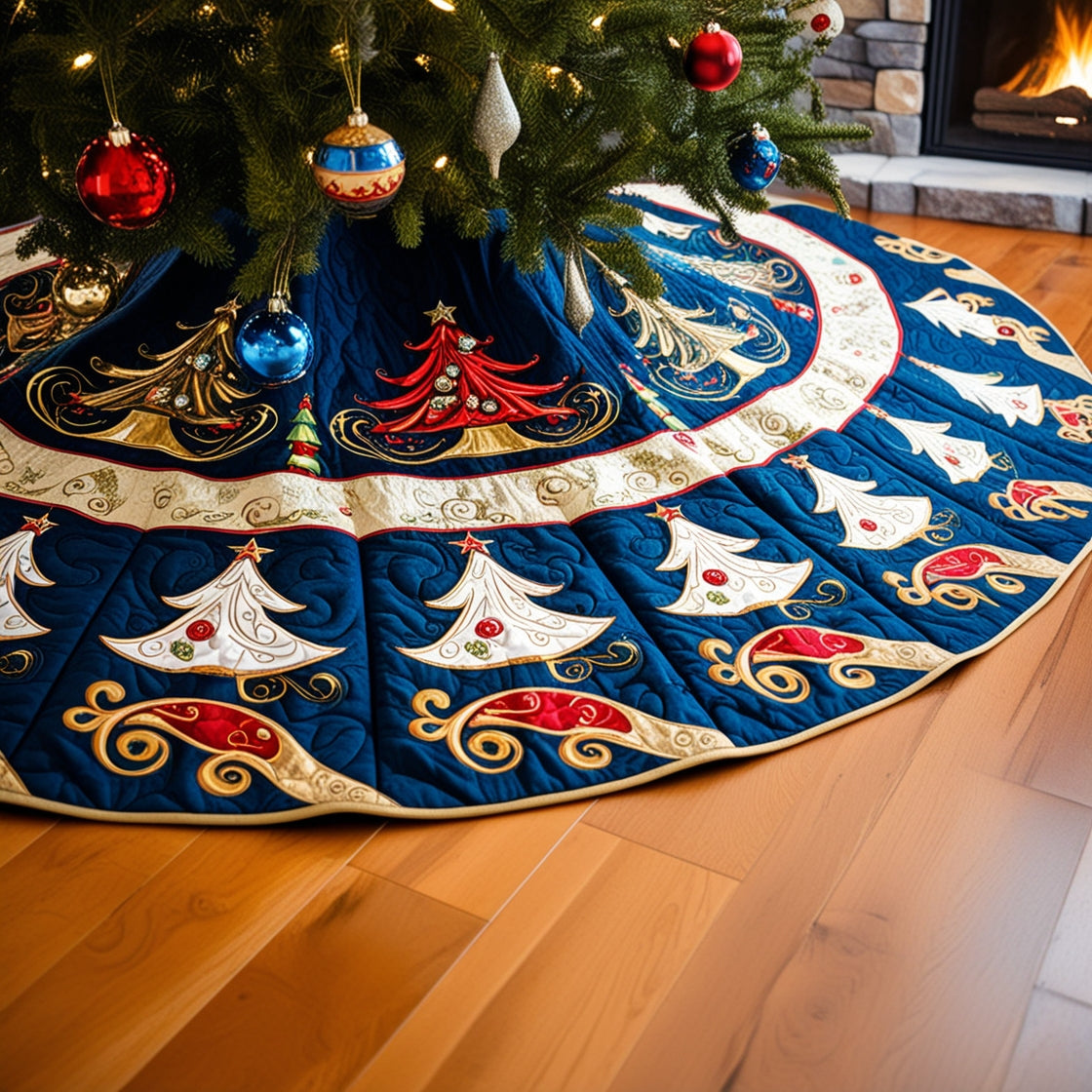 Christmas Tree NTA061124285 Quilted Tree Skirt