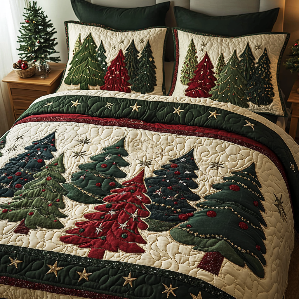 Christmas Tree TAI041124238 Quilt Bedding Set