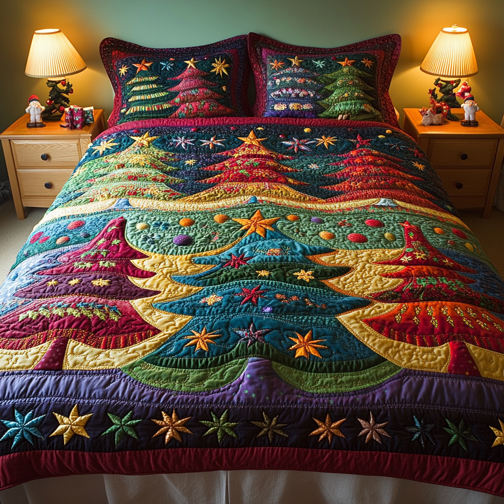 Christmas Tree TAI041124389 Quilt Bedding Set