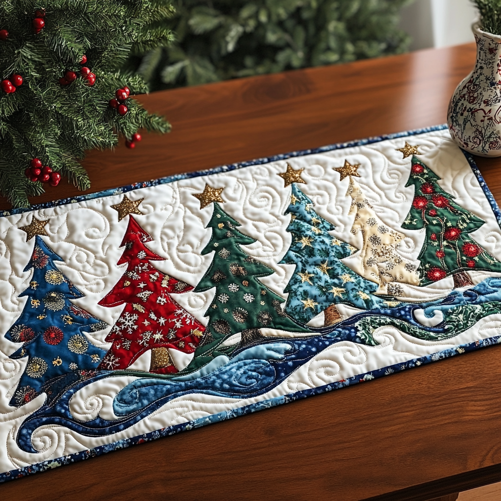 Christmas Tree TAI061124210 Quilted Table Runner