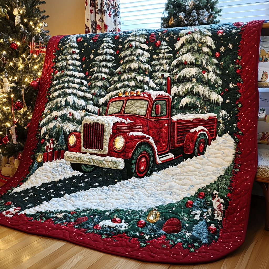 Christmas Truck TAI281024241 Quilt Blanket