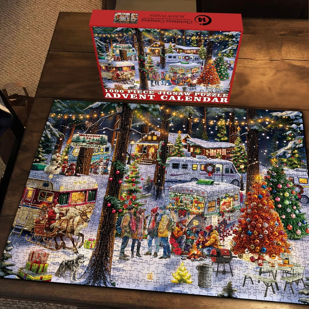 Christmas Camping Advent Calendar Jigsaw Puzzle 1000 Pieces