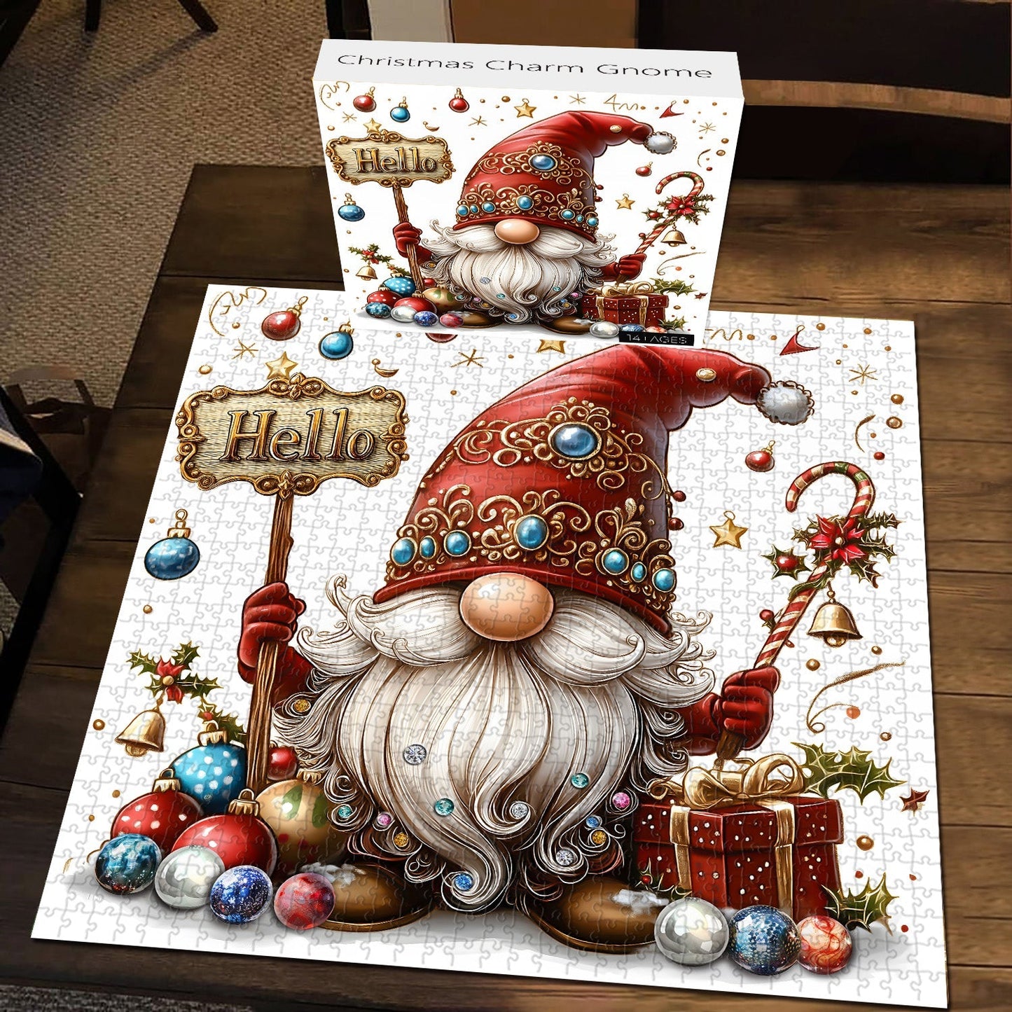 Christmas Charm Gnome Jigsaw Puzzle 1000 Pieces