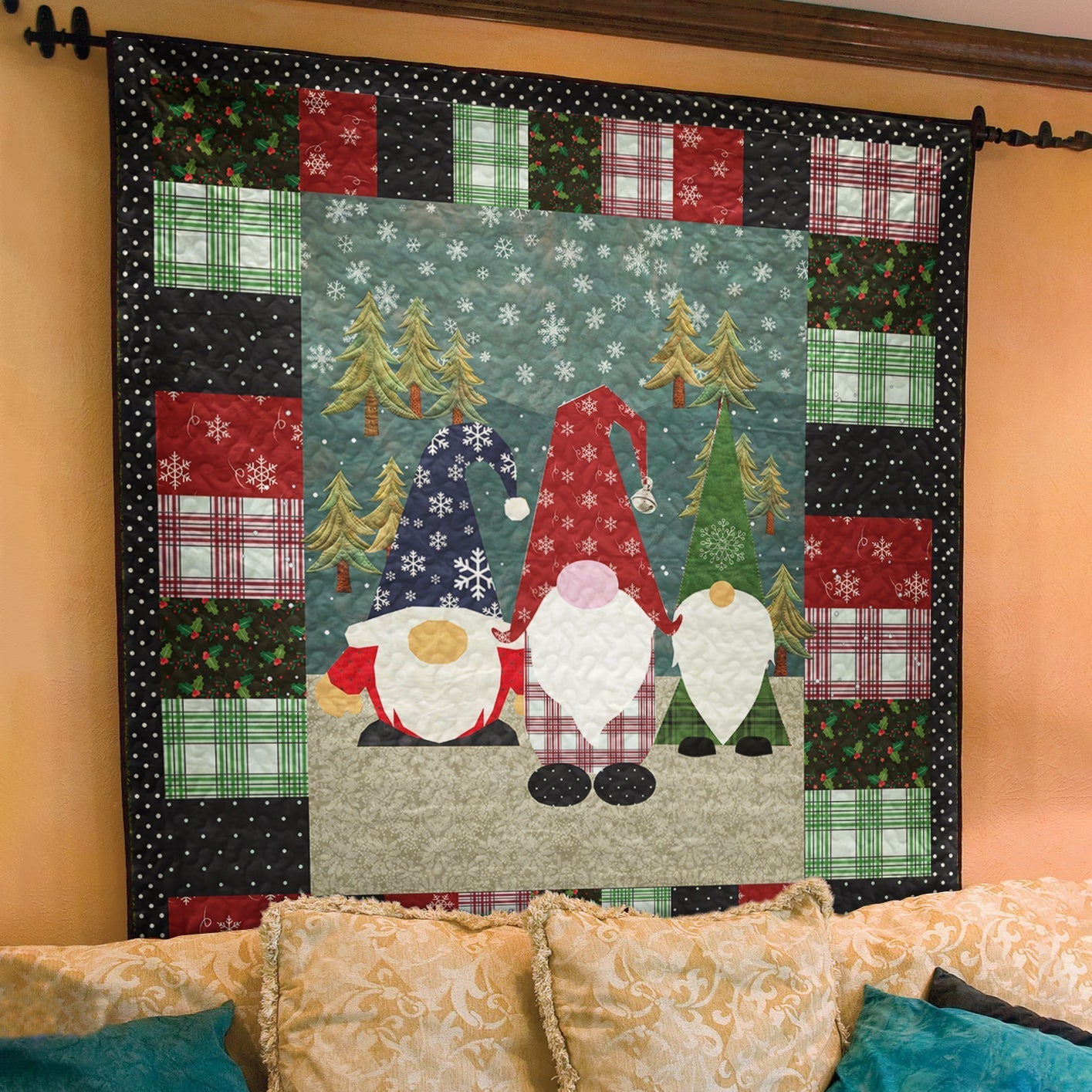 Christmas Gnome CLM0111068 Art Quilt