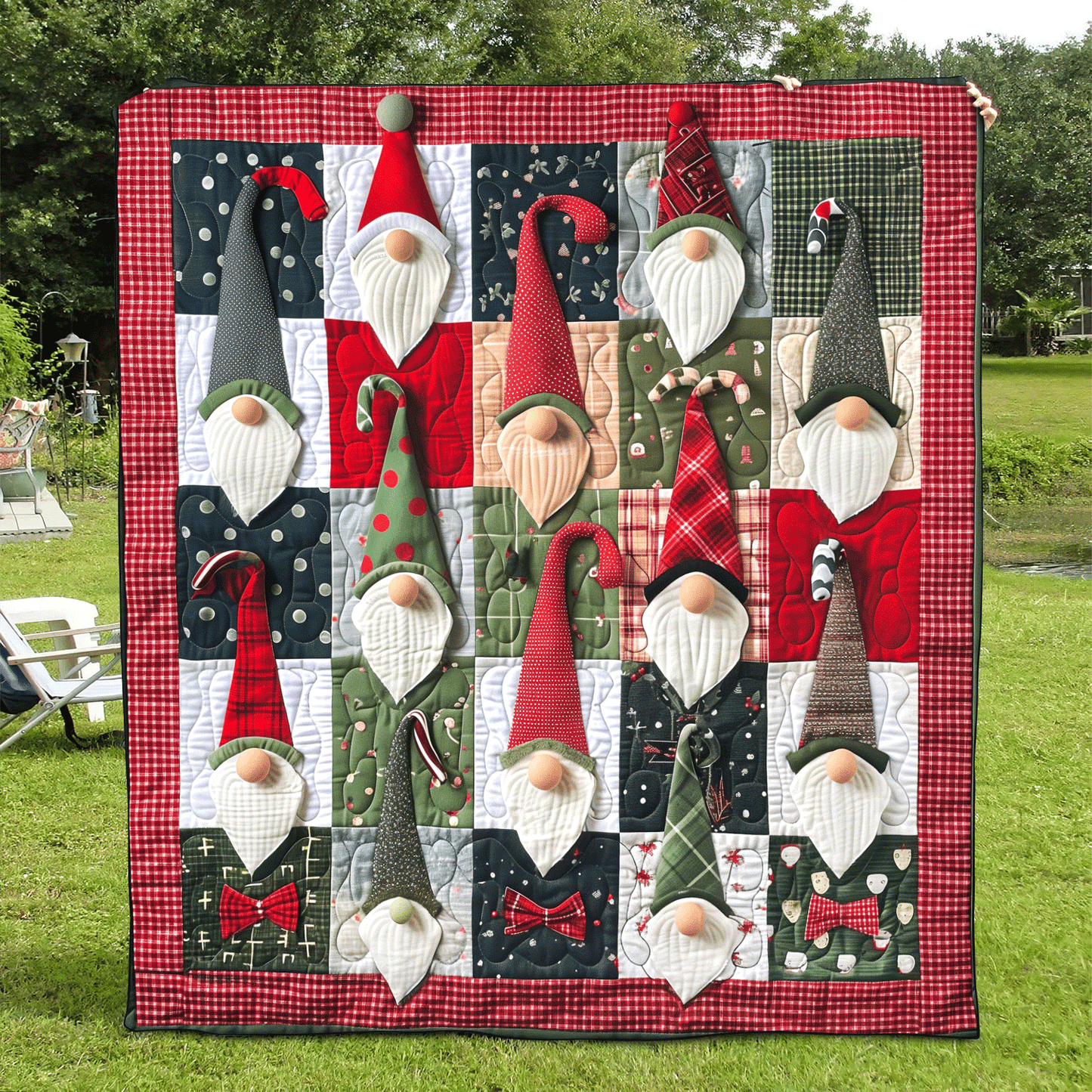 Christmas Gnome Quilted Blanket NCU0TH1026