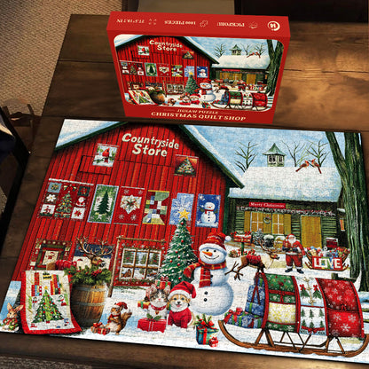 Christmas Quilt Shop Jigsaw Puzzle 1000 Pieces