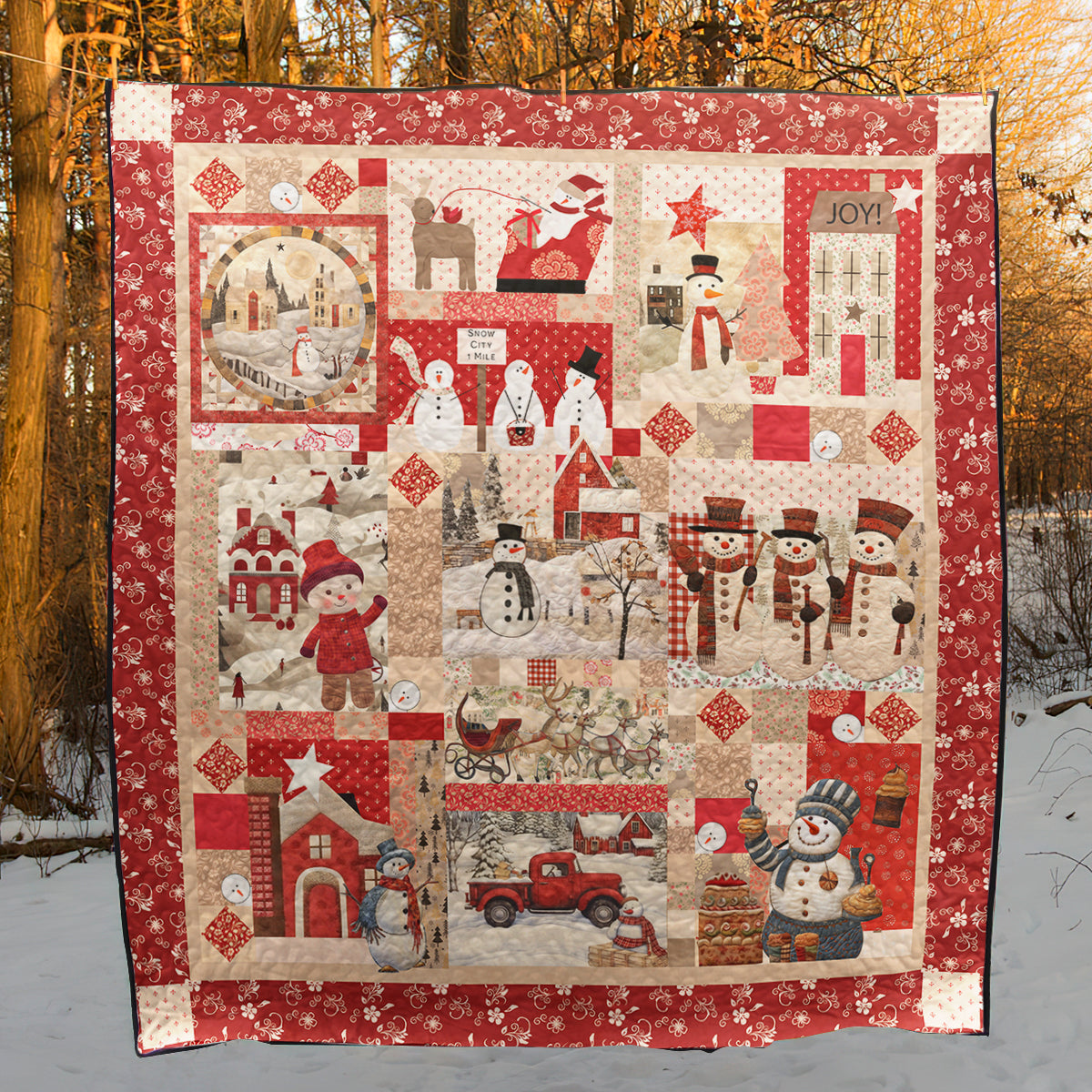 Christmas Snowman CLM111123 Art Quilt