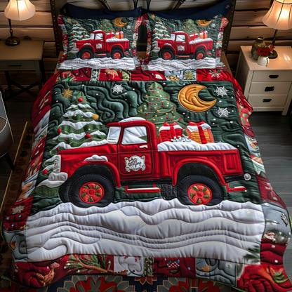 Christmas Truck 3-Piece Quilted Bedding Set NCU0NT027