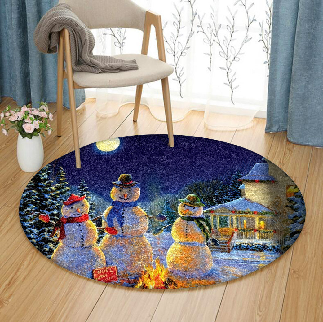 Christmas And Fire VD1110035RR Round Area Rug