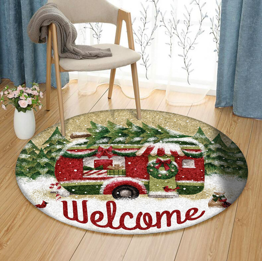 Christmas HT0110023TM Round Area Rug