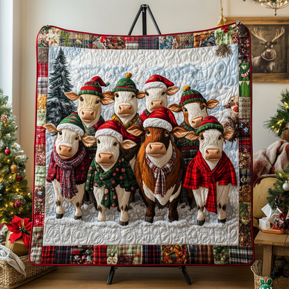 Christmas Cows Quilted Blanket NCU0VH1226