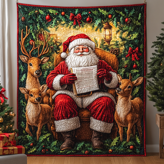 Christmas Eve Santa Quilted Blanket NCU0TL2160