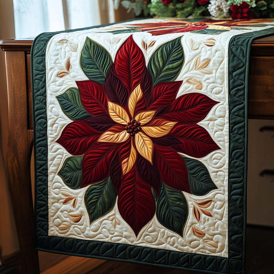 Christmas Flower Quilted Table Runner NCU0NT1644