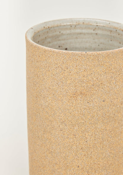 Handmade Clay Cylinder Vase in Sand Finish by Bob Dinetz- 8"