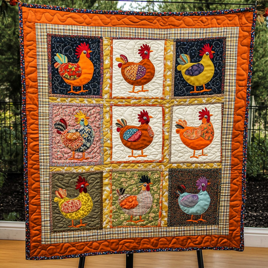 Cluckin Good Vibes Quilted Blanket NCU0DK2920