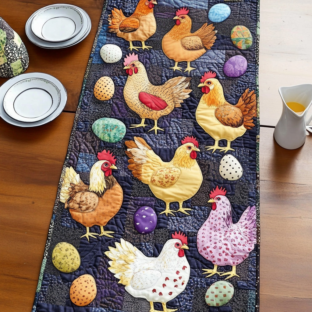 Clucking Charm Quilted Table Runner NCU0PT362