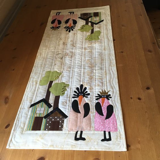 Clucking Love Story Quilted Table Runner NCU0DT008