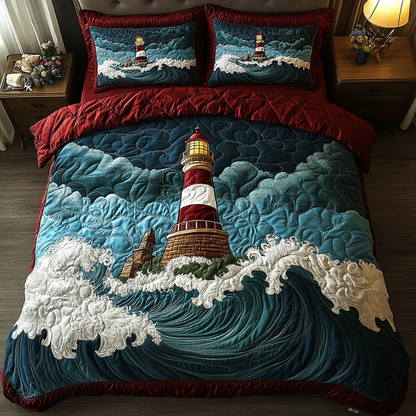 Coastal Glow 3-Piece Quilted Bedding Set NCU0DK2294