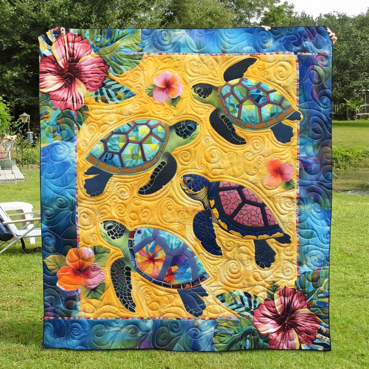 Coastal Harmony Quilted Blanket NCU0TL689