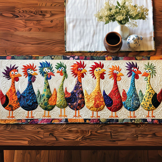 Cock-a-Doodle Delight Quilted Table Runner NCU0PT1959