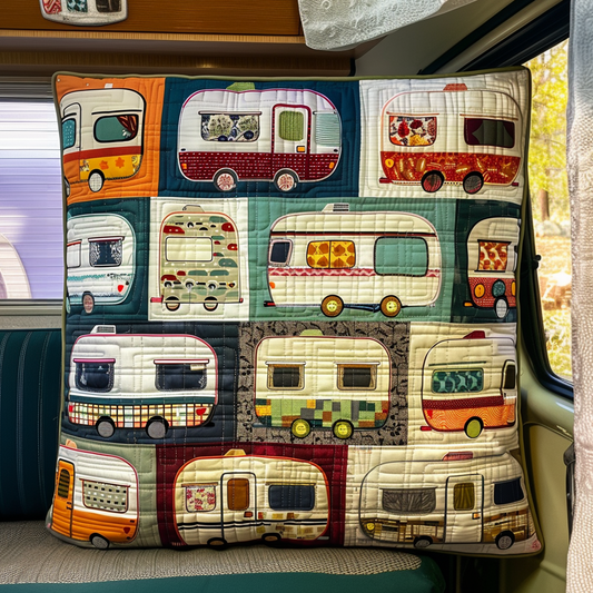 Colorful Campervans Quilted Pillow Case NCU0TH035