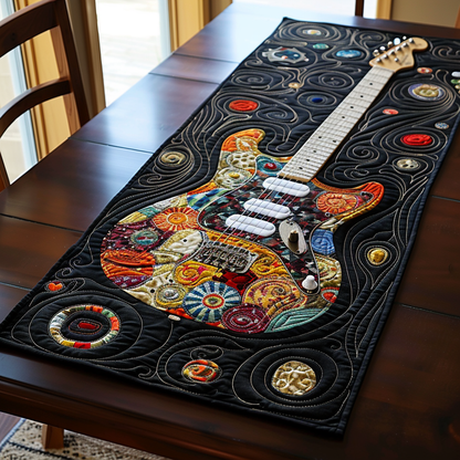 Guitar Melody Patchwork Quilted Table Runner NCU0TH778