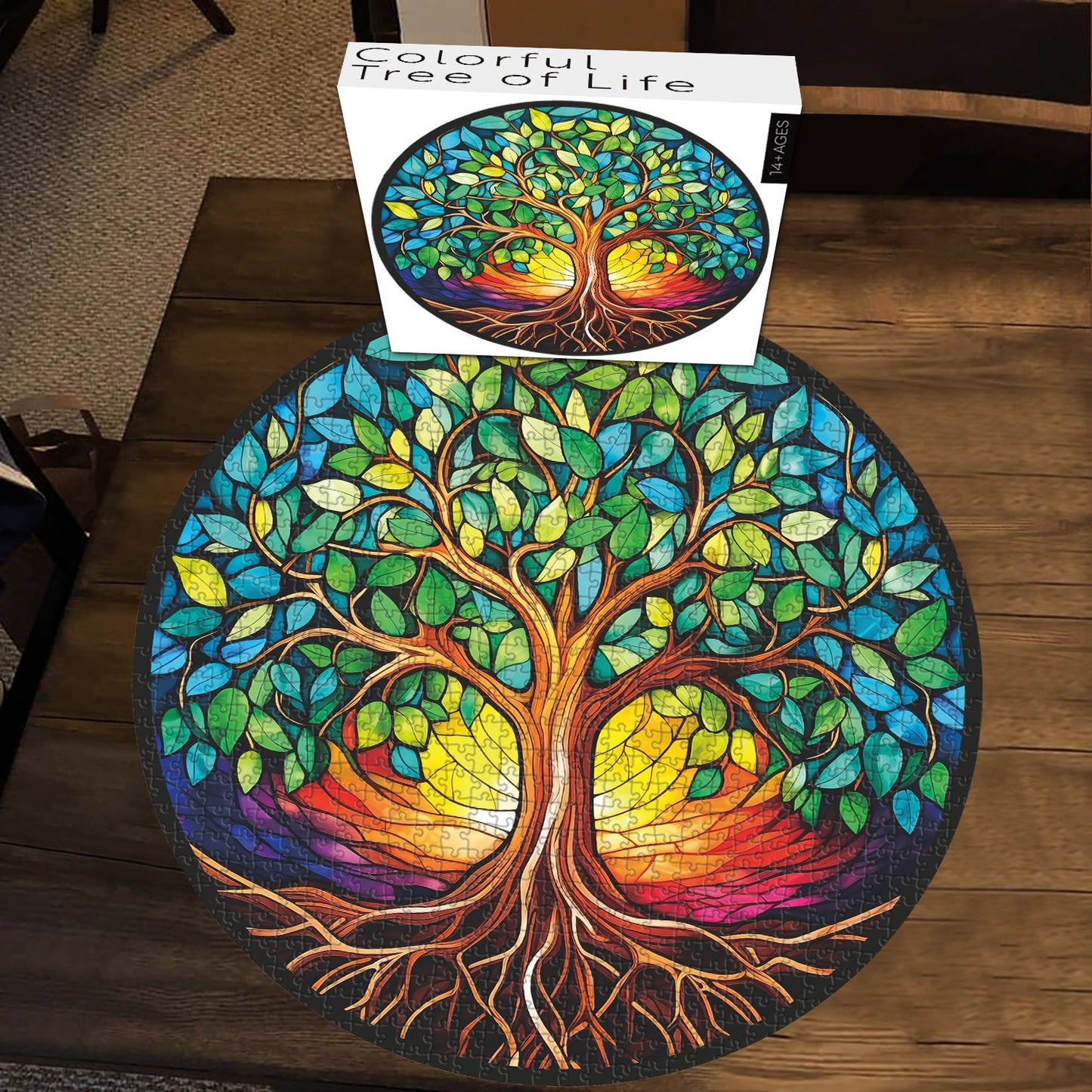 Stained Glass Colorful Tree of Life Jigsaw Puzzle 1000 Pieces