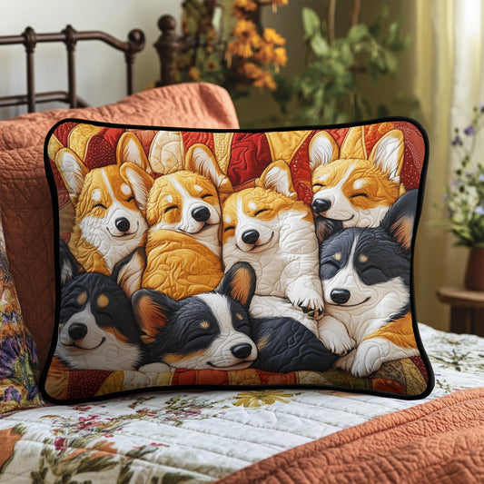 Corgi Cuddle Squad Quilted Bedding Pillow Case NCU0PT1837