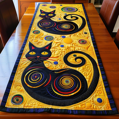 Cosmic Cat Path Quilted Table Runner NCU0TH421