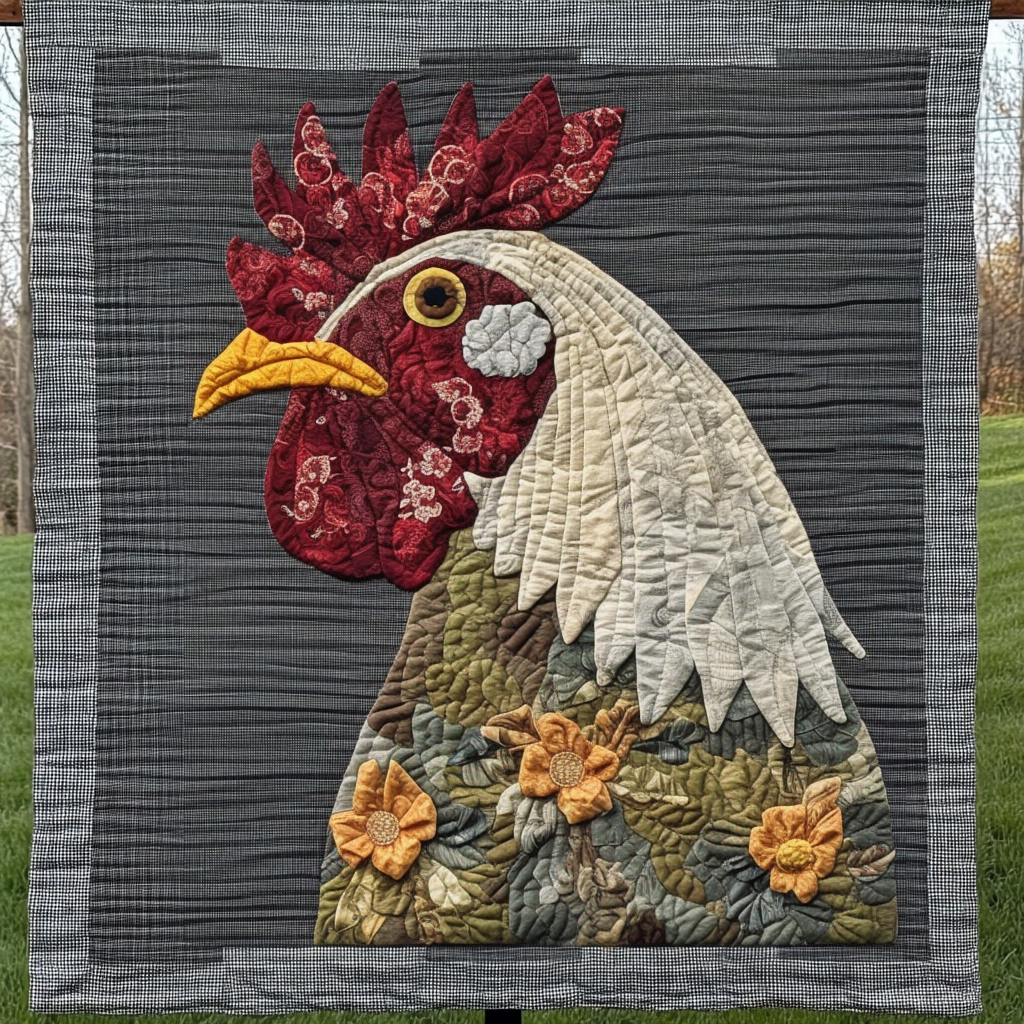 Country Rooster Quilted Blanket NCU0DK2967