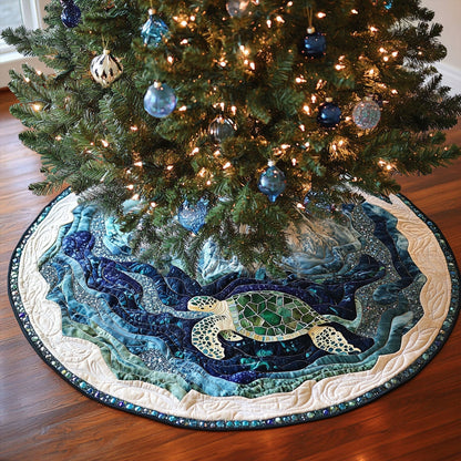 Turtle Christmas Quilted Tree Skirt NCU0VT72