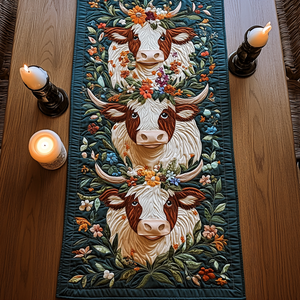 Cow Couture Quilted Table Runner NCU0VH1831