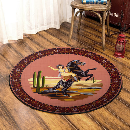 Cowboy BL210809RR Round Area Rug