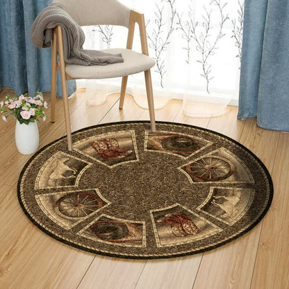 Cowboy BL210813RR Round Area Rug