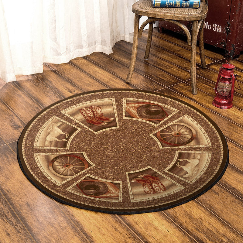 Cowboy BL210813RR Round Area Rug