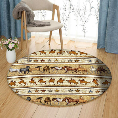 Cowboy HM130808TM Round Area Rug