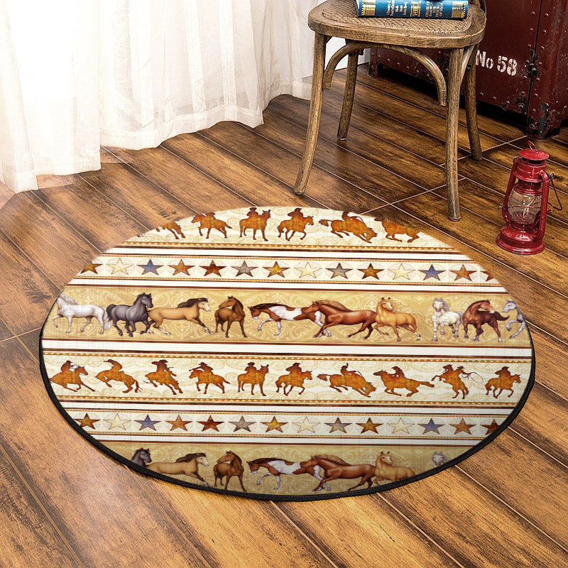 Cowboy HM130808TM Round Area Rug