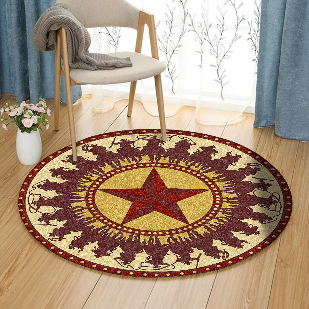 Cowboy HT220806TM Round Area Rug