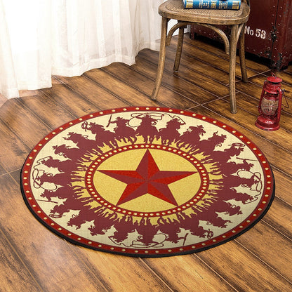 Cowboy HT220806TM Round Area Rug