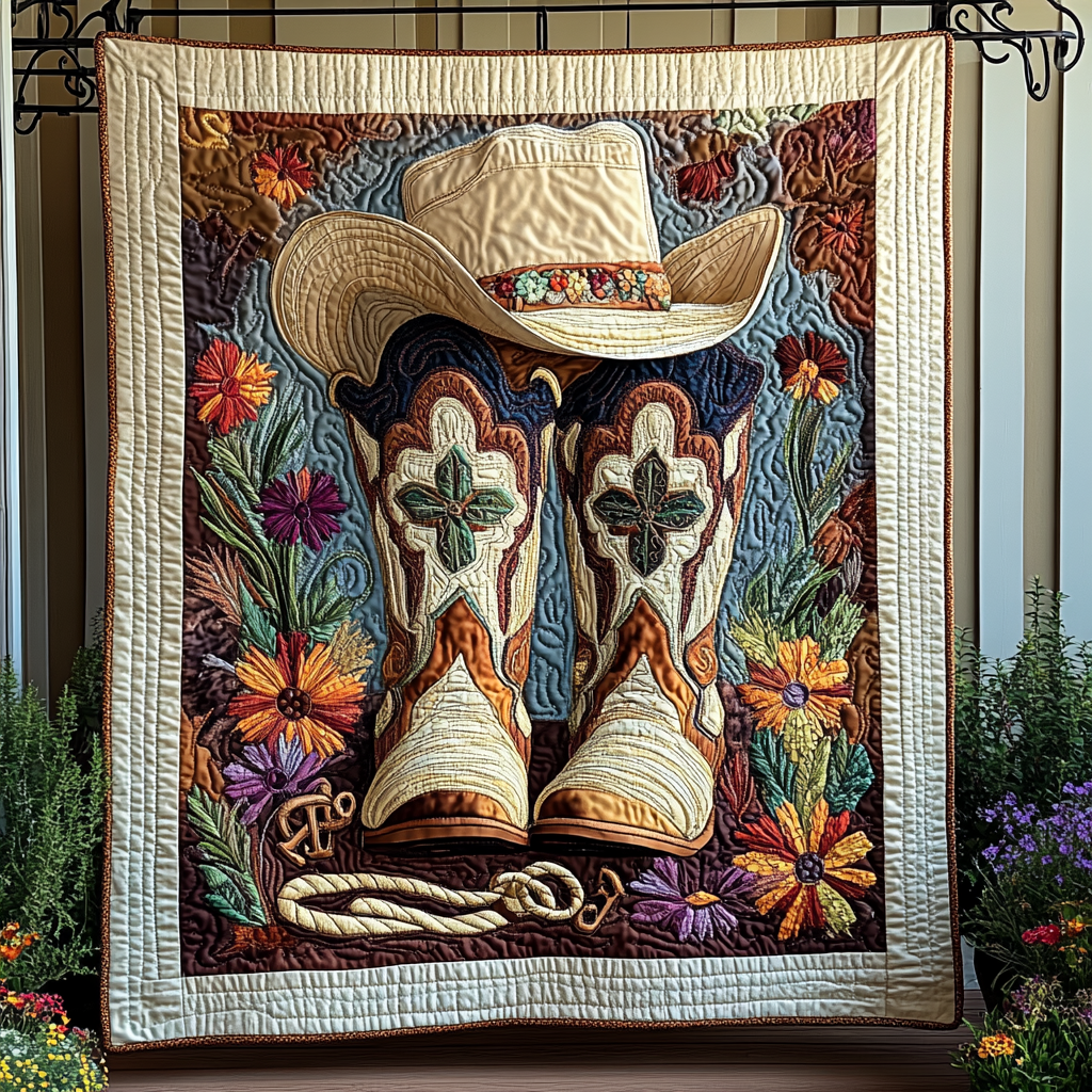 Cowboy Charm Quilted Blanket NCU0DK972