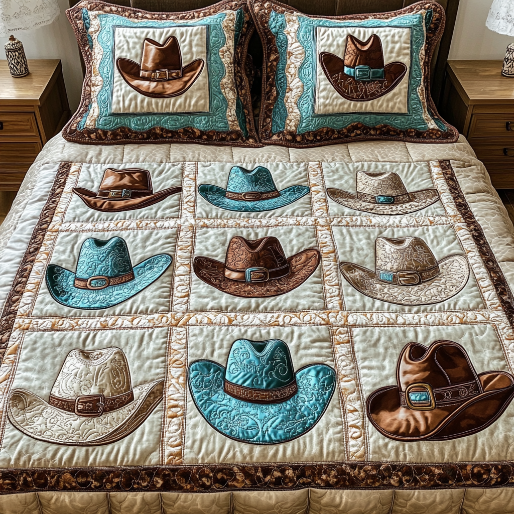 Cowboy Country 3-Piece Quilted Bedding Set NCU0DK2418