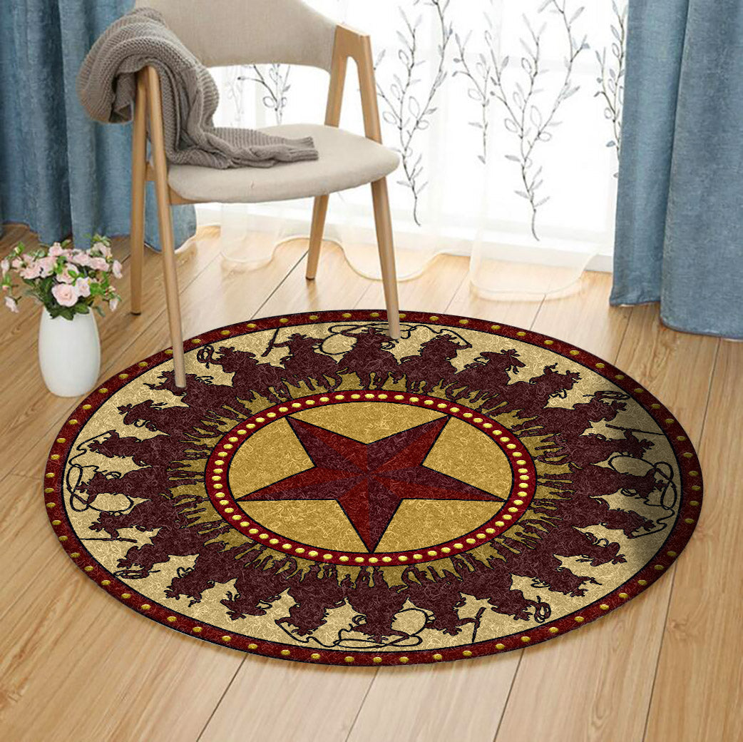 Cowboys QN140807TM Round Area Rug