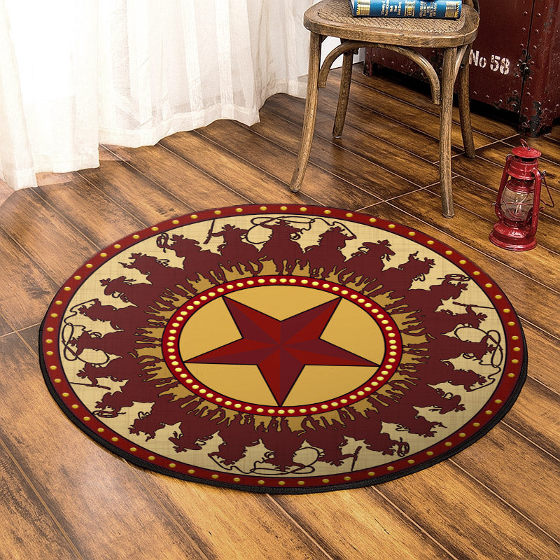 Cowboys QN140807TM Round Area Rug