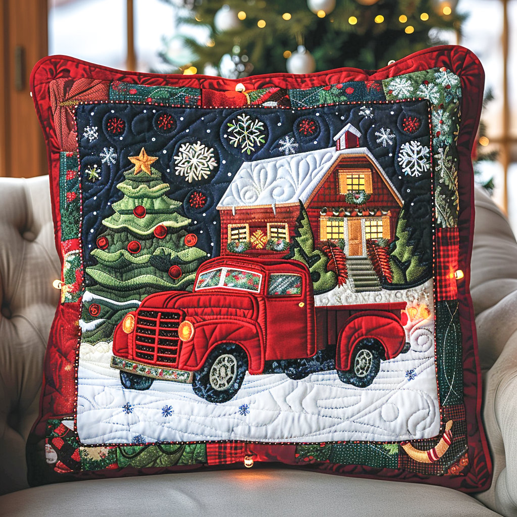 Cozy Cabin Truck Quilted Pillow Case NCU0NT084