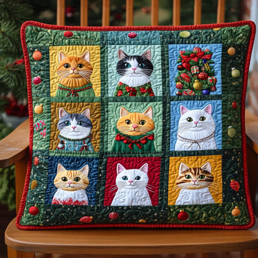 Cozy Cat Clusters Quilted Bedding Pillow Case NCU0PT2233